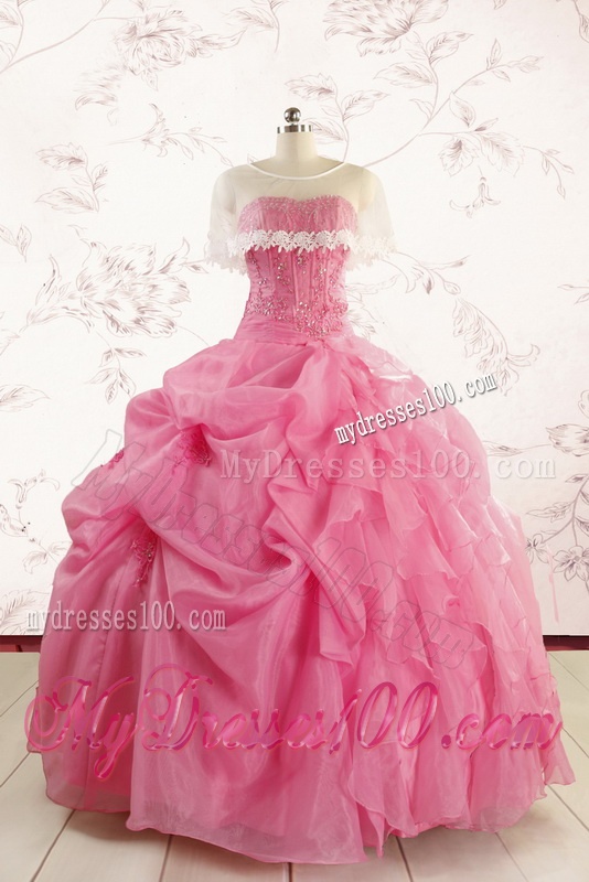 Cheap Strapless Quinceanera Dresses with Pick Ups and Wraps