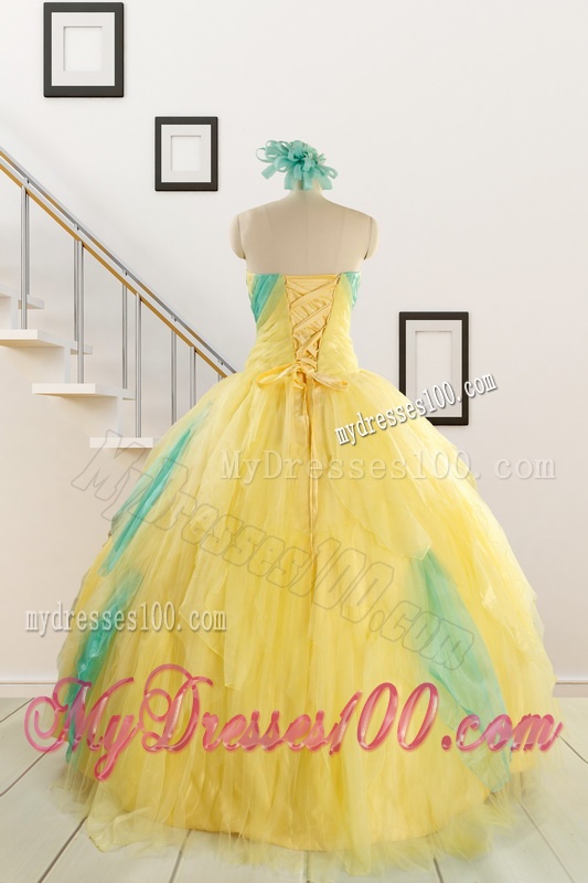 Classical Multi Color Quinceanera Dresses with Hand Made Flowers