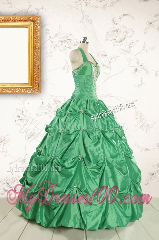 Discount Halter Top Sweet 16 Dresses with Appliques
