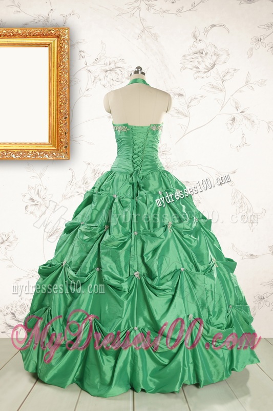 Discount Halter Top Sweet 16 Dresses with Appliques