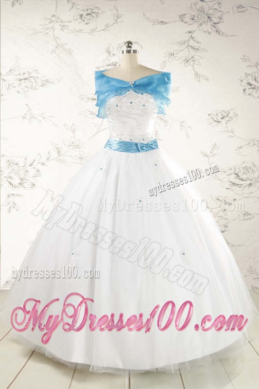 Discount White Quinceanera Dresses with Appliques