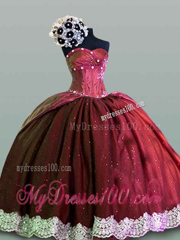 Dynamic Sweetheart Lace Quinceanera Gowns in Taffeta for 2016