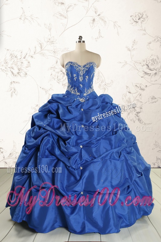 Elegant Beading Quinceanera Dresses in Royal Blue for 2016
