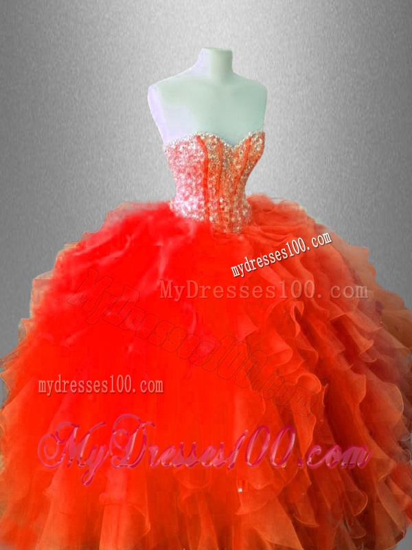 Fall Beautiful Sweetheart Quinceanera Gowns with Beading