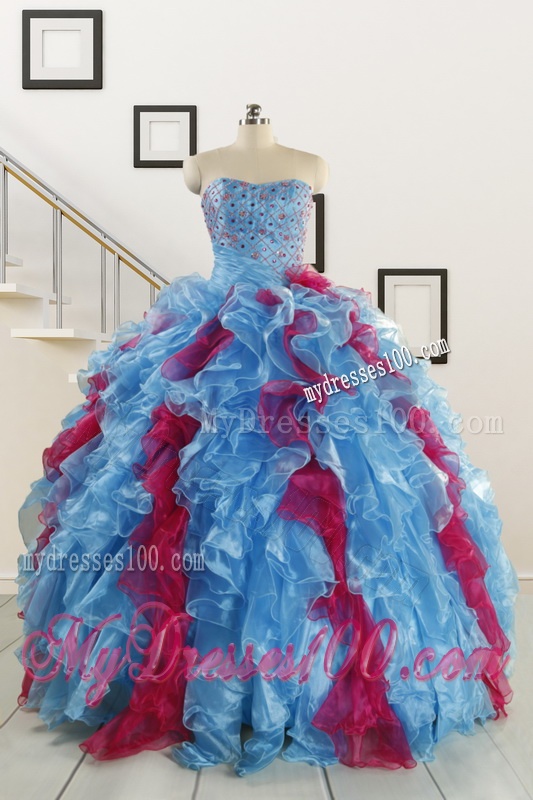 Fashionable Beading Quinceanera Dresses in Multi-color For 2016
