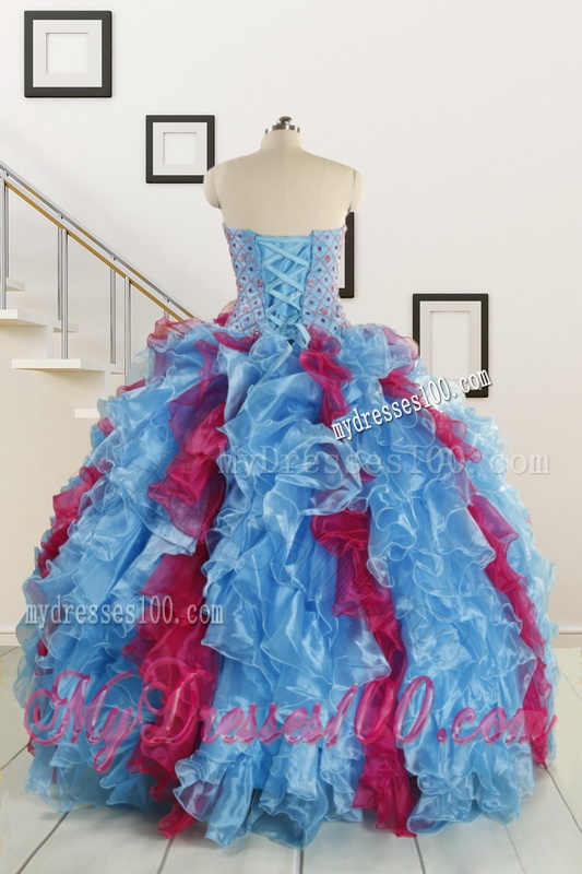 Fashionable Beading Quinceanera Dresses in Multi-color For 2016