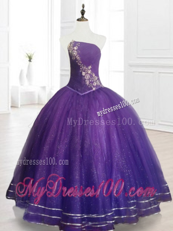 Lovely Ball Gown Strapless Organza Quinceanera Dresses with Beading