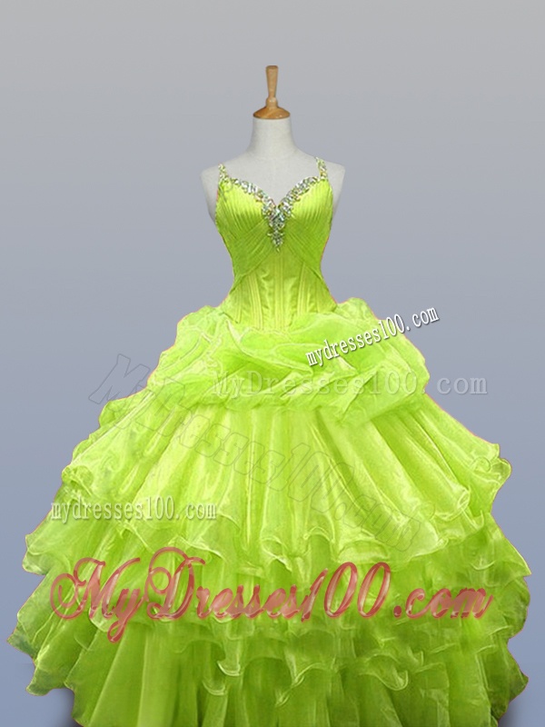 Luxurious Straps Quinceanera Dresses with Ruffled Layers for 2016