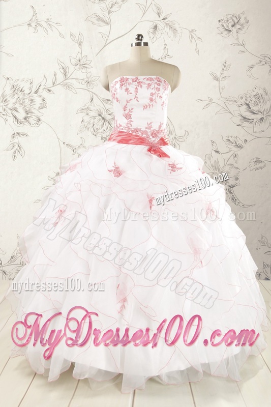Most Popular Appliques White Quinceanera Dresses