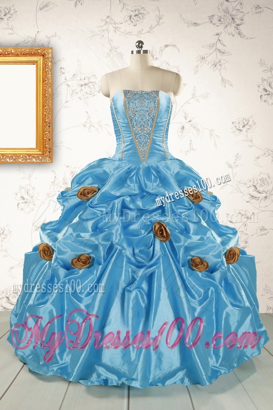 New Style Aqua Blue Quinceanera Dresses with Beading for 2016