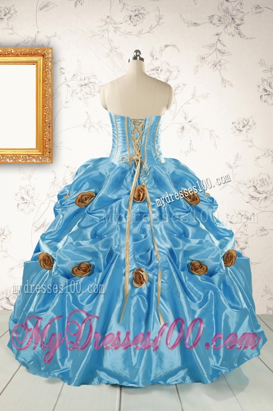 New Style Aqua Blue Quinceanera Dresses with Beading for 2016
