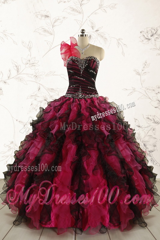 Perfect Beading Multi Color 2016 Quinceanera Dresses with Sweetheart