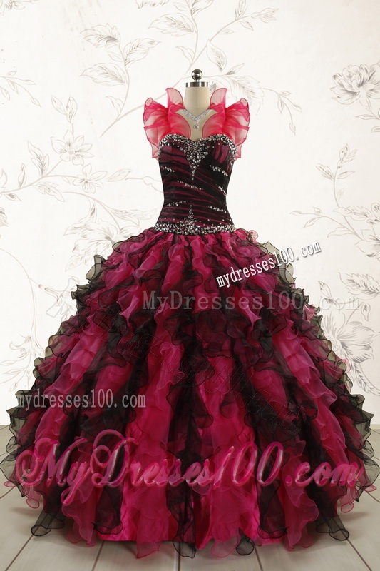 Perfect Beading Multi Color 2016 Quinceanera Dresses with Sweetheart