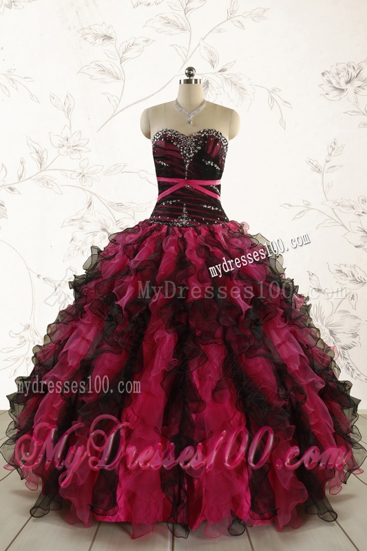 Perfect Beading Multi Color 2016 Quinceanera Dresses with Sweetheart