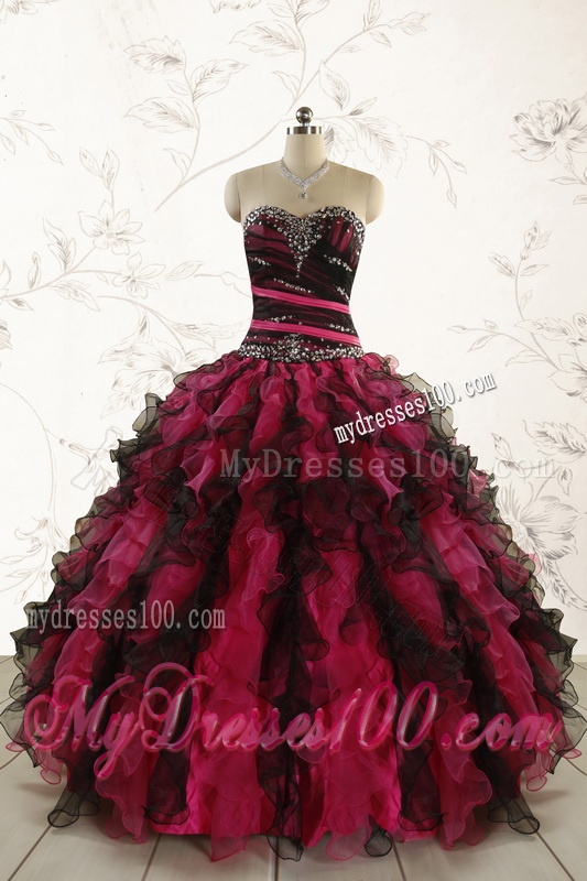 Perfect Beading Multi Color 2016 Quinceanera Dresses with Sweetheart