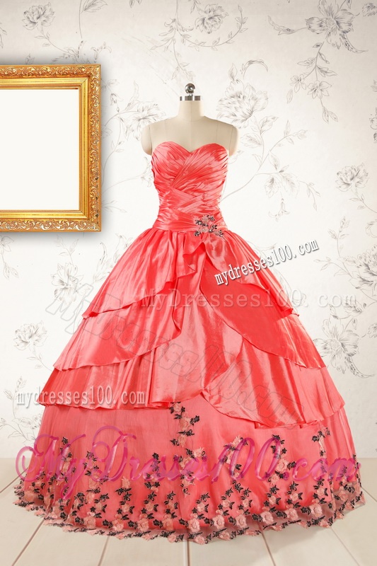 2016 Exquisite Quinceanera Gowns with Ruching and Appliques