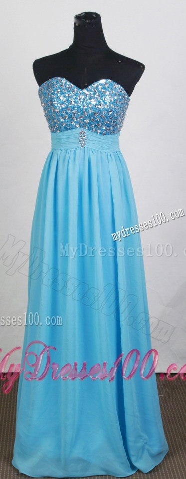 Sequins and Big Diamonds Decorated Prom Gown with Ruched Sash