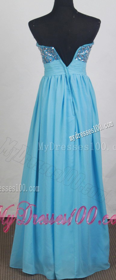 Sequins and Big Diamonds Decorated Prom Gown with Ruched Sash