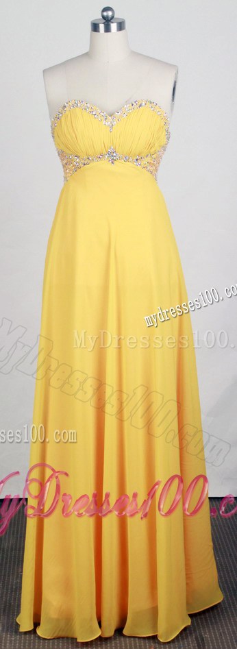 Ruching and Colored Diamonds Decorated Chiffon Prom Gown