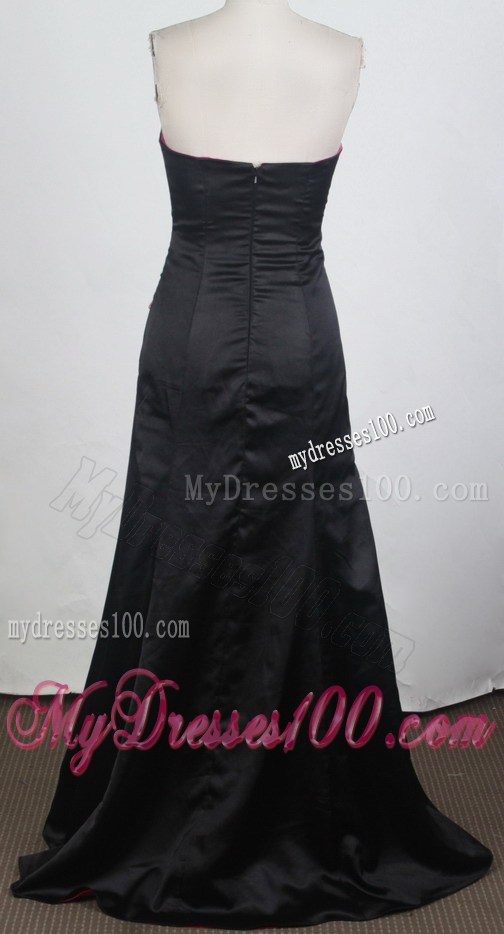 Beading Sweetheart Black Prom Dress Of Floor-length
