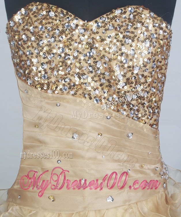 Sequins and Ruffles Accent High-low Prom Dresses