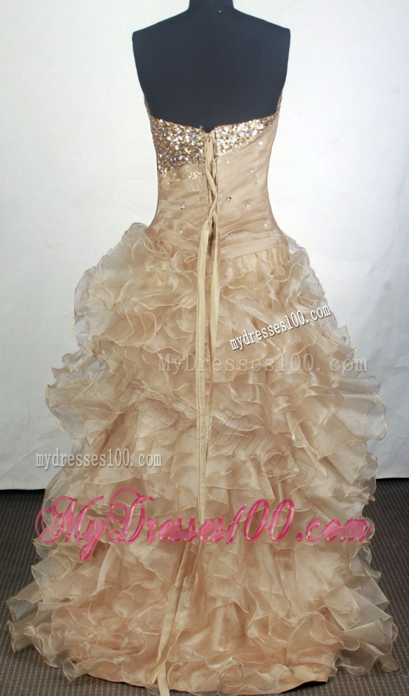 Sequins and Ruffles Accent High-low Prom Dresses