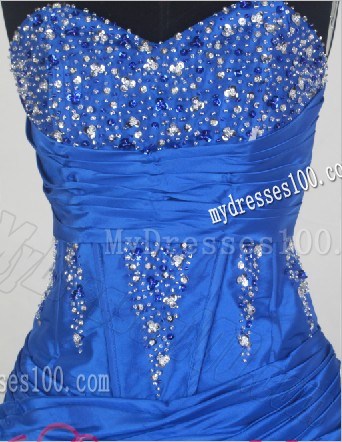 Royal Blue Ruffled Layers Beaded Sweetheart 2013 Quinceanera Party Dress