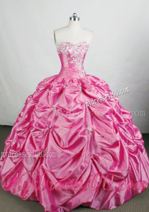 2013 Pink Sweetheart Quinceanera Dresses with Rhinestones and Pick-ups