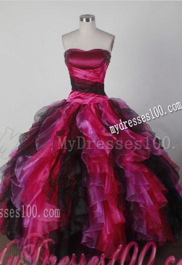 Fashionable Ruffled Sweet 16 Quinceanera Dress in Multi Colors