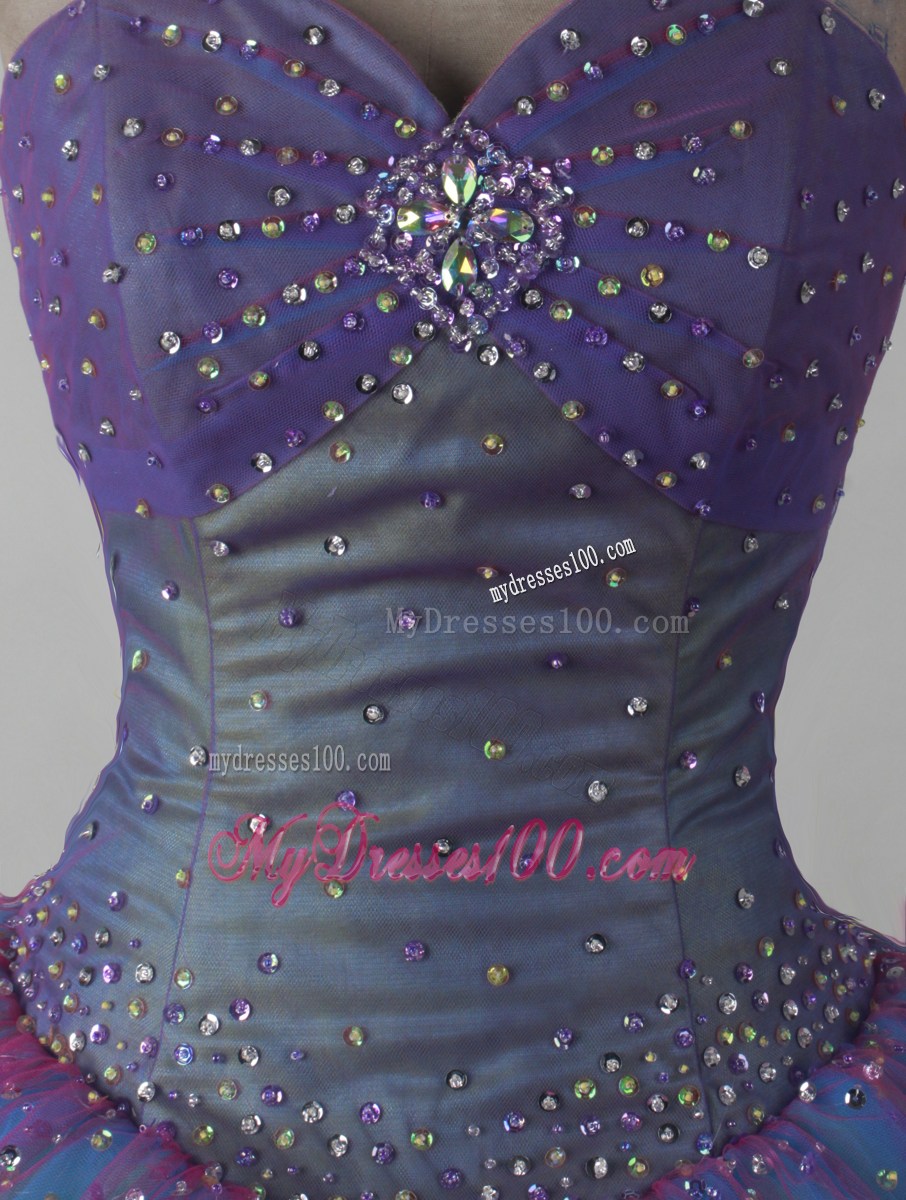 Gorgeous Colored Tulle Dress for Quinceanera with Beading