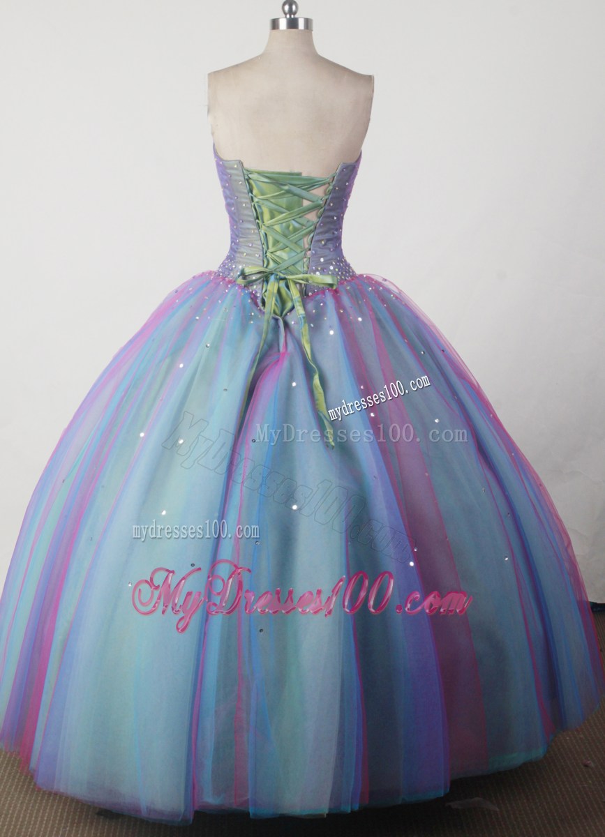 Gorgeous Colored Tulle Dress for Quinceanera with Beading