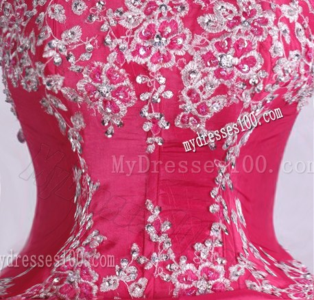 Ball Gown Sweetheart Hot Pink Quinceanera Dress with Appliques