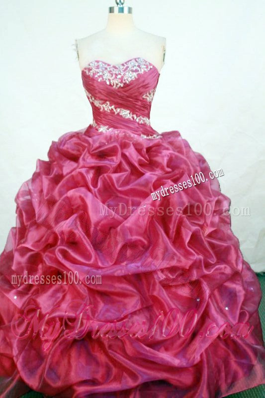 Beautiful Sweetheart Appliques Quinceanera Dress with Pick-ups