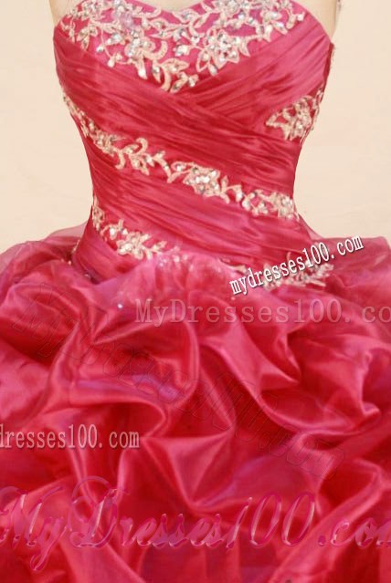 Beautiful Sweetheart Appliques Quinceanera Dress with Pick-ups