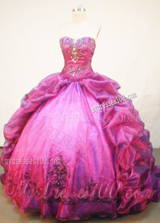 Unique Sweetheart Embroidery with Beading Quinceanera Dress