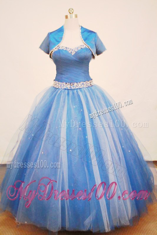 Royal Blue Spaghetti Straps Quinceanera Dress with Capelet Beading