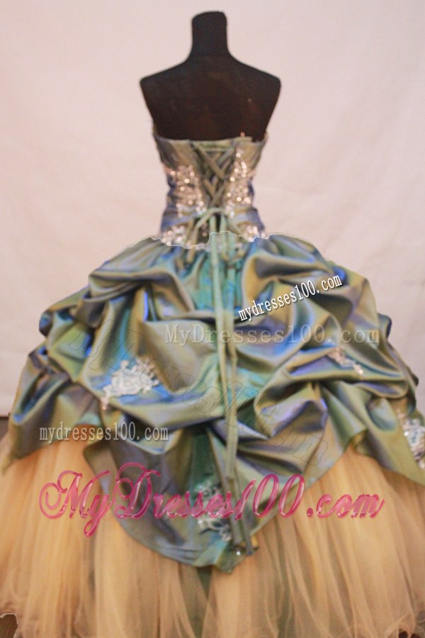 Ball gown with Pick-ups Sweetheart Lace-up Quinceanera Gown