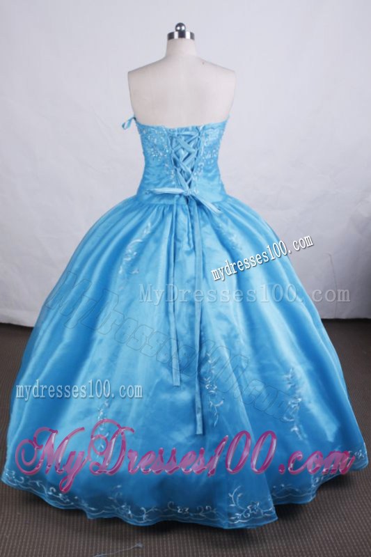 Fashionable Appliques Decorate Sweetheart Blue Quinceanera Dress