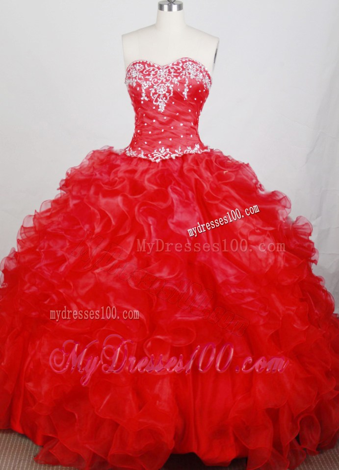 Detachable Dress for Quinceanera Dress in Red with Embroidery