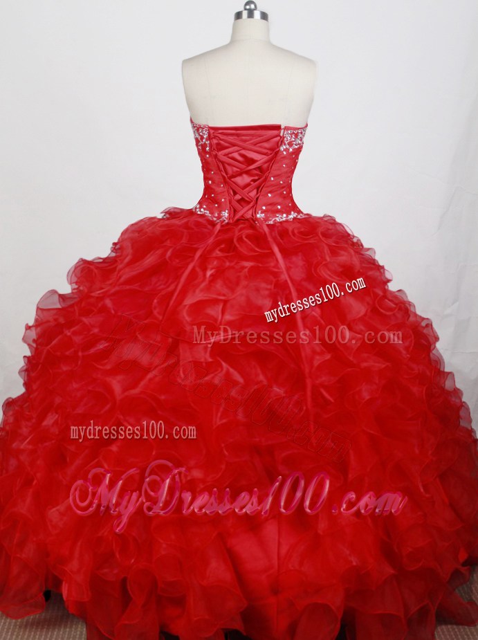Detachable Dress for Quinceanera Dress in Red with Embroidery