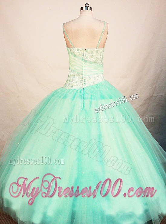 Popular Turquoise Appliques Decorated Quinceanera Dresses with Traps