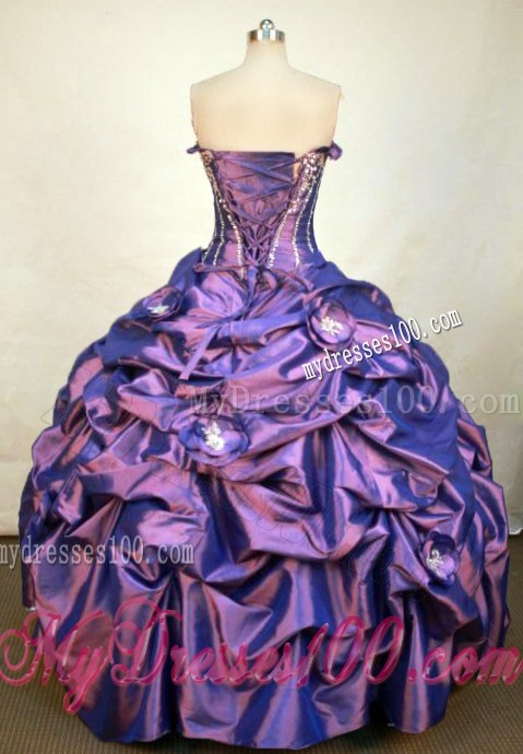 Fast Delivery Appliques Puffy Quinceanera Gowns in Purple