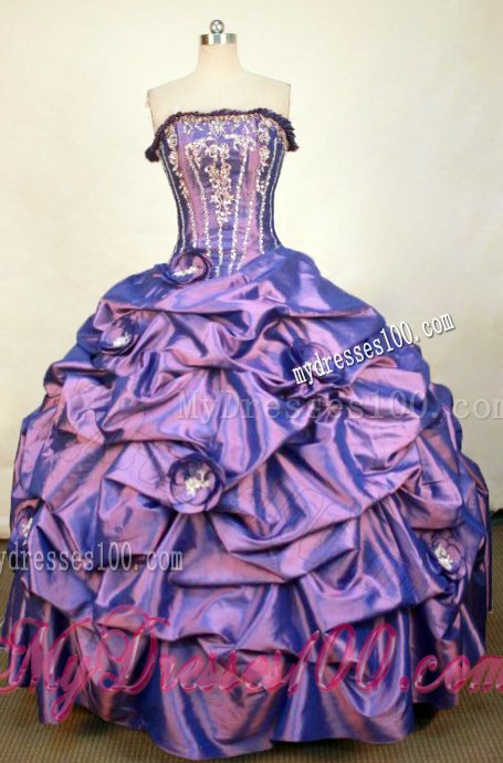Fast Delivery Appliques Puffy Quinceanera Gowns in Purple