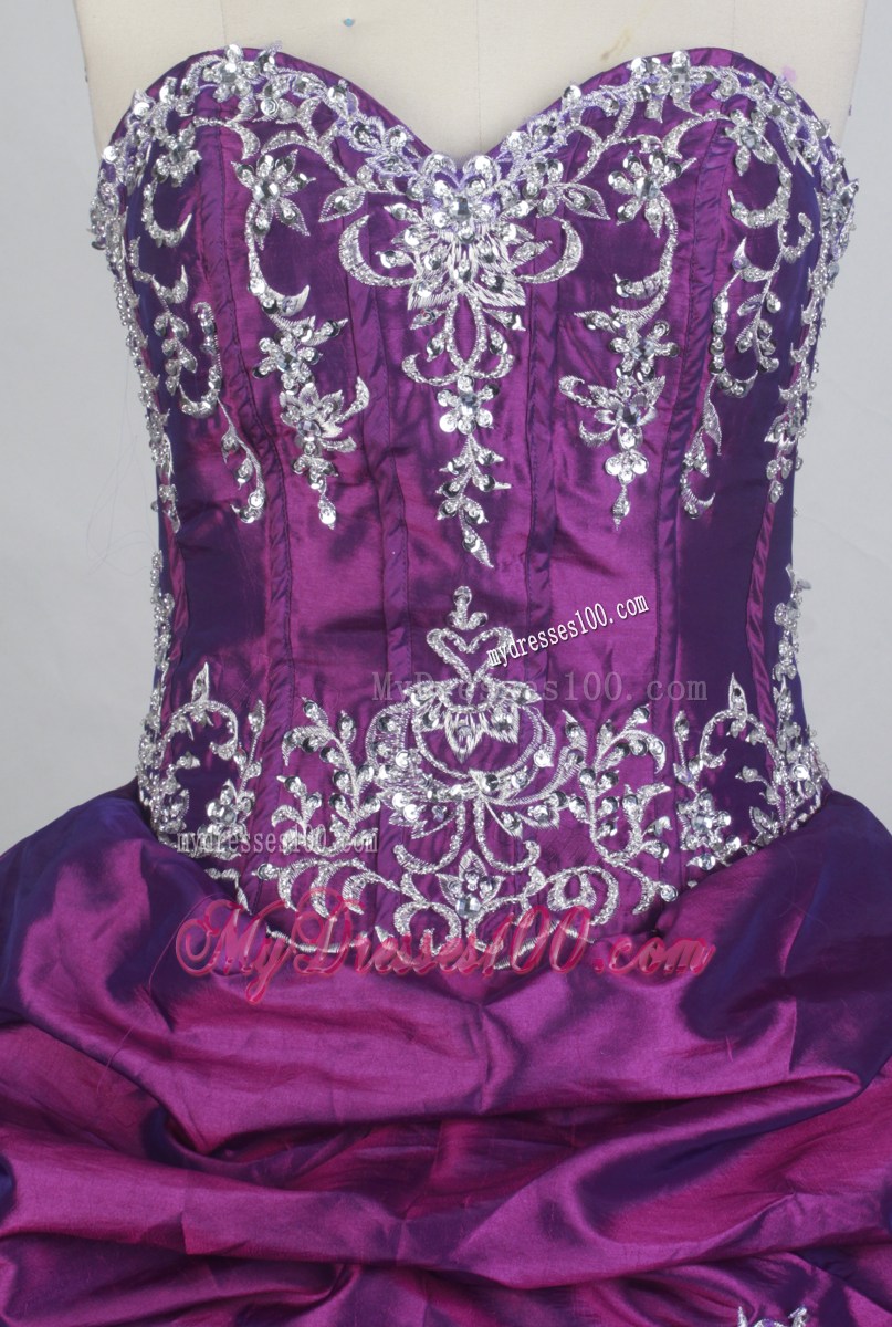 Ruffled and Layered Two-toned Purple Quinceanera Gown with Beaded Bodice