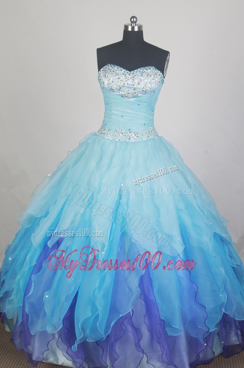 Beading Decorate Sweetheart Ann Waist Colored Quinceanera Dress