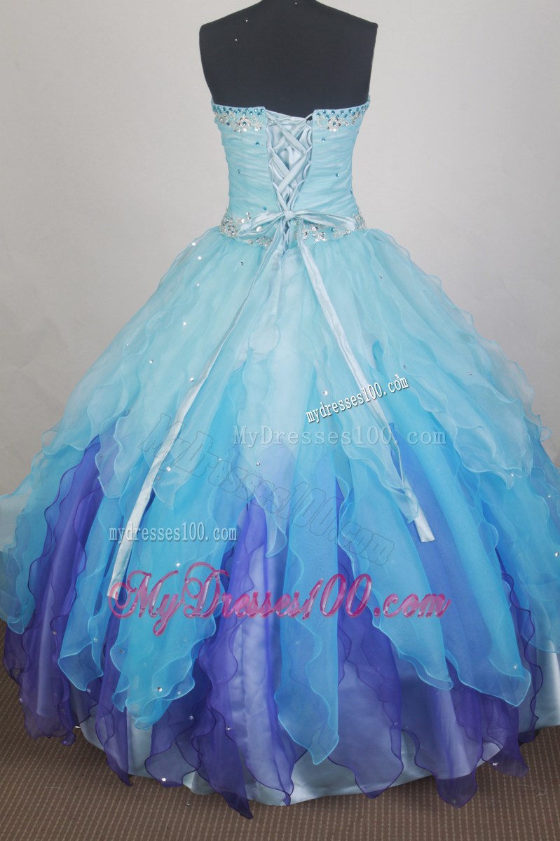 Beading Decorate Sweetheart Ann Waist Colored Quinceanera Dress