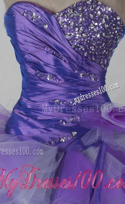 Multi-Colored Dress for Quinceanera with Beading and Puffy Ruffles