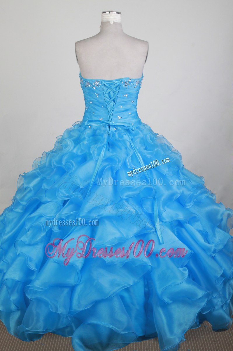 Exclusive Sweetheart Ruffled Layers Baby Blue Quinceanera Dress