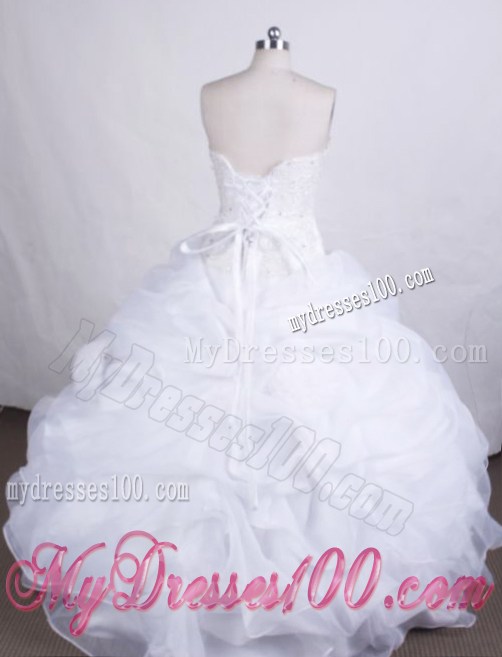 Exclusive Strapless Appliques with Beading White Sweet 15 Dress