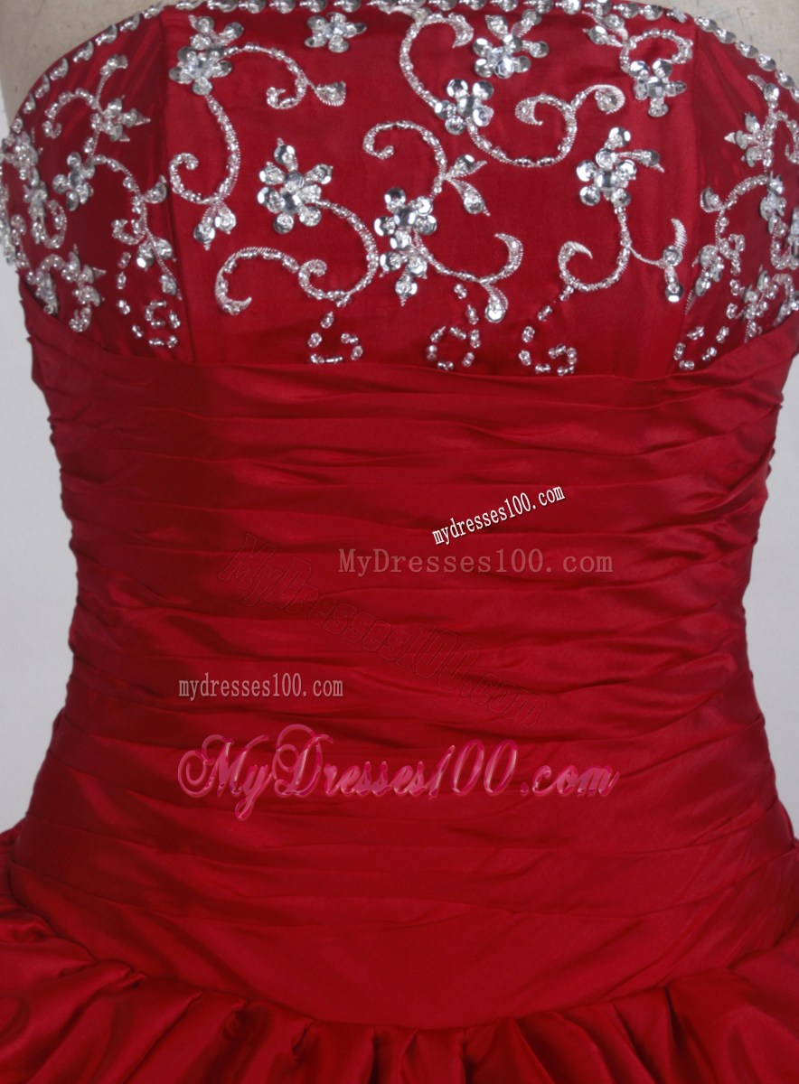 Classy Ball Gown Strapless Embroidery with Beading Sweet Sixteen Dresses